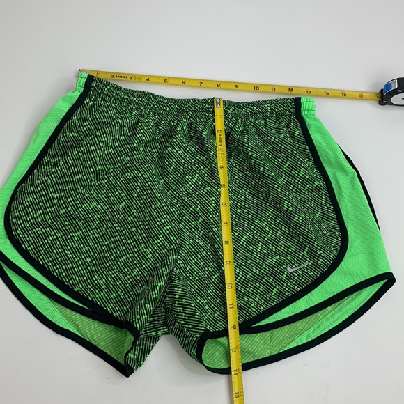 Nike Dri Fit Running athletic Shorts Size Medium Neon Green & Black Drawstring - Picture 5 of 10